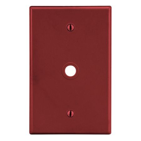 HUBBELL WIRING DEVICE-KELLEMS Wallplate, 1-Gang, .406" Opening, Box Mount, Red P11R
